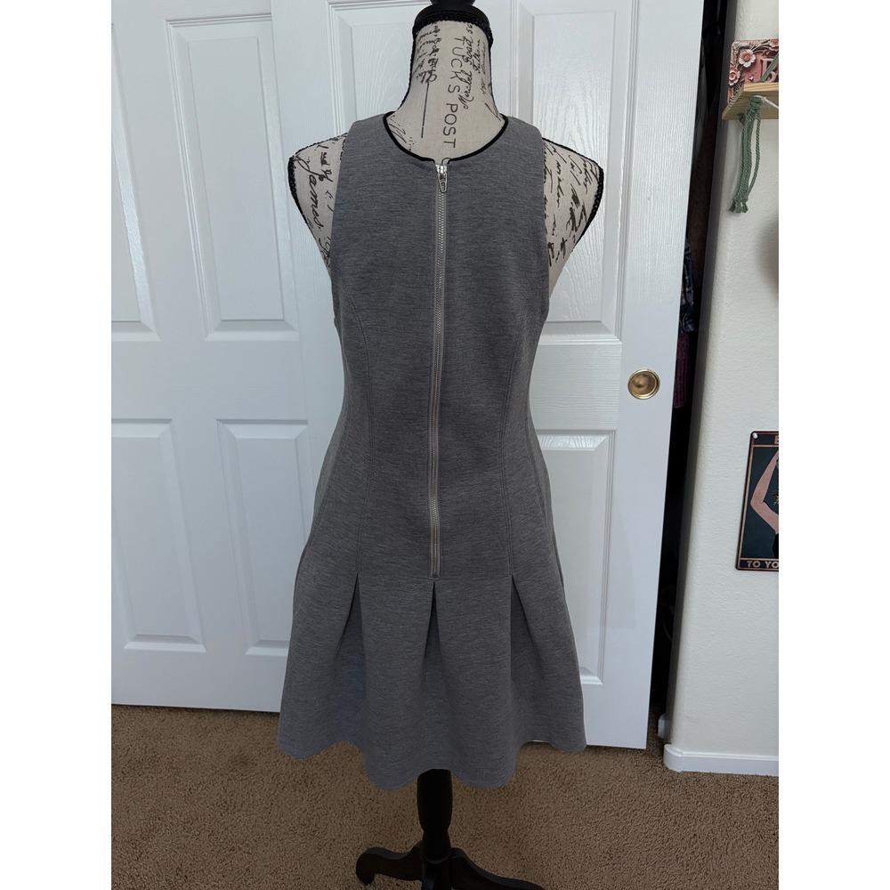 T by Alexander Wang Grey Sleeveless Pleated Skater Mini Dress Medium - Picture 5 of 6